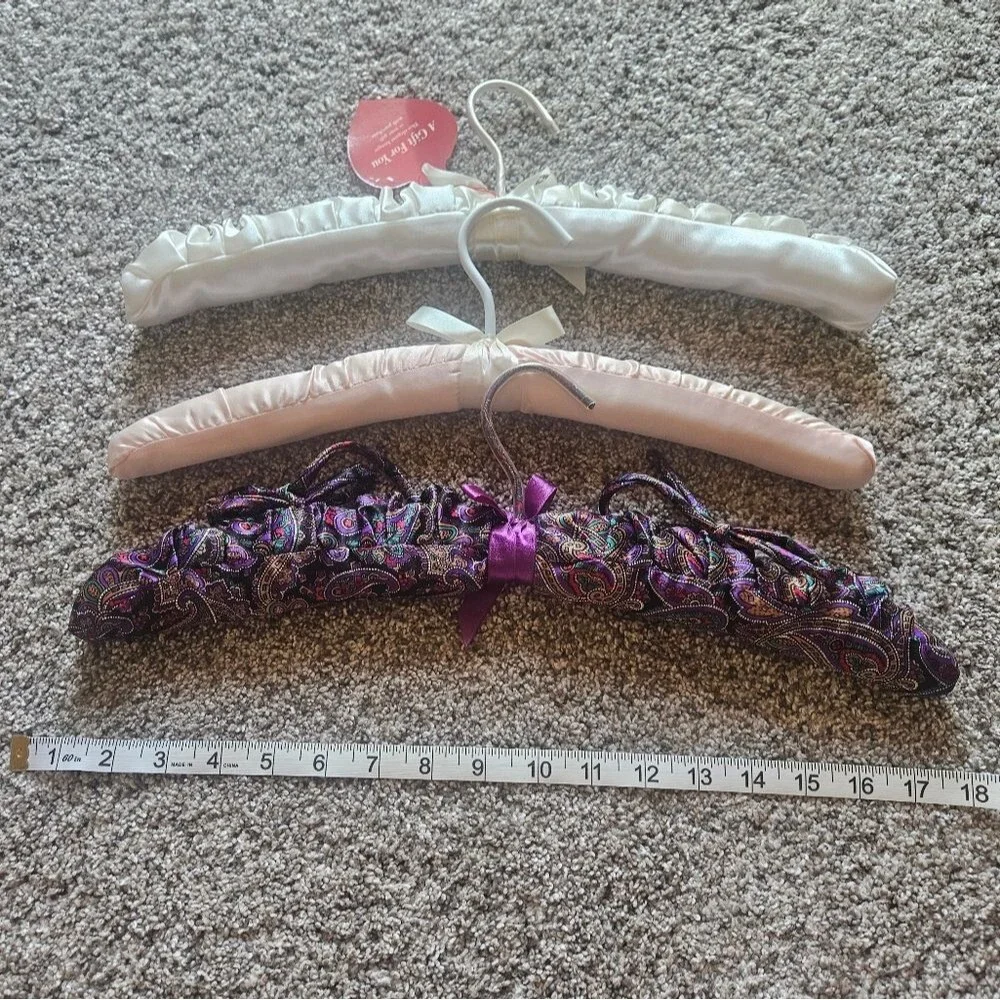 Vintage Satin and Paisley Padded Hangers Set Of 3
